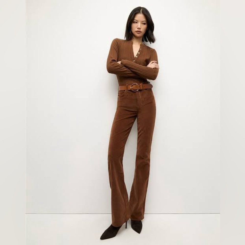 NEW VERONICA BEARD cameron bootcut cord in deep ochre